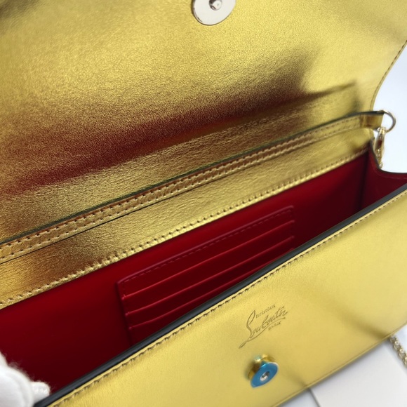COPY - Brand New Louboutin Gold Clutch On Chain Loubi54 leather handbag - Picture 14 of 14